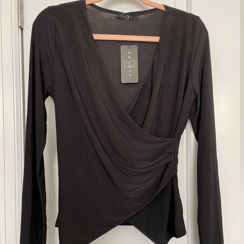 Saints 21 Black Long Sleeve Blouse Size XL